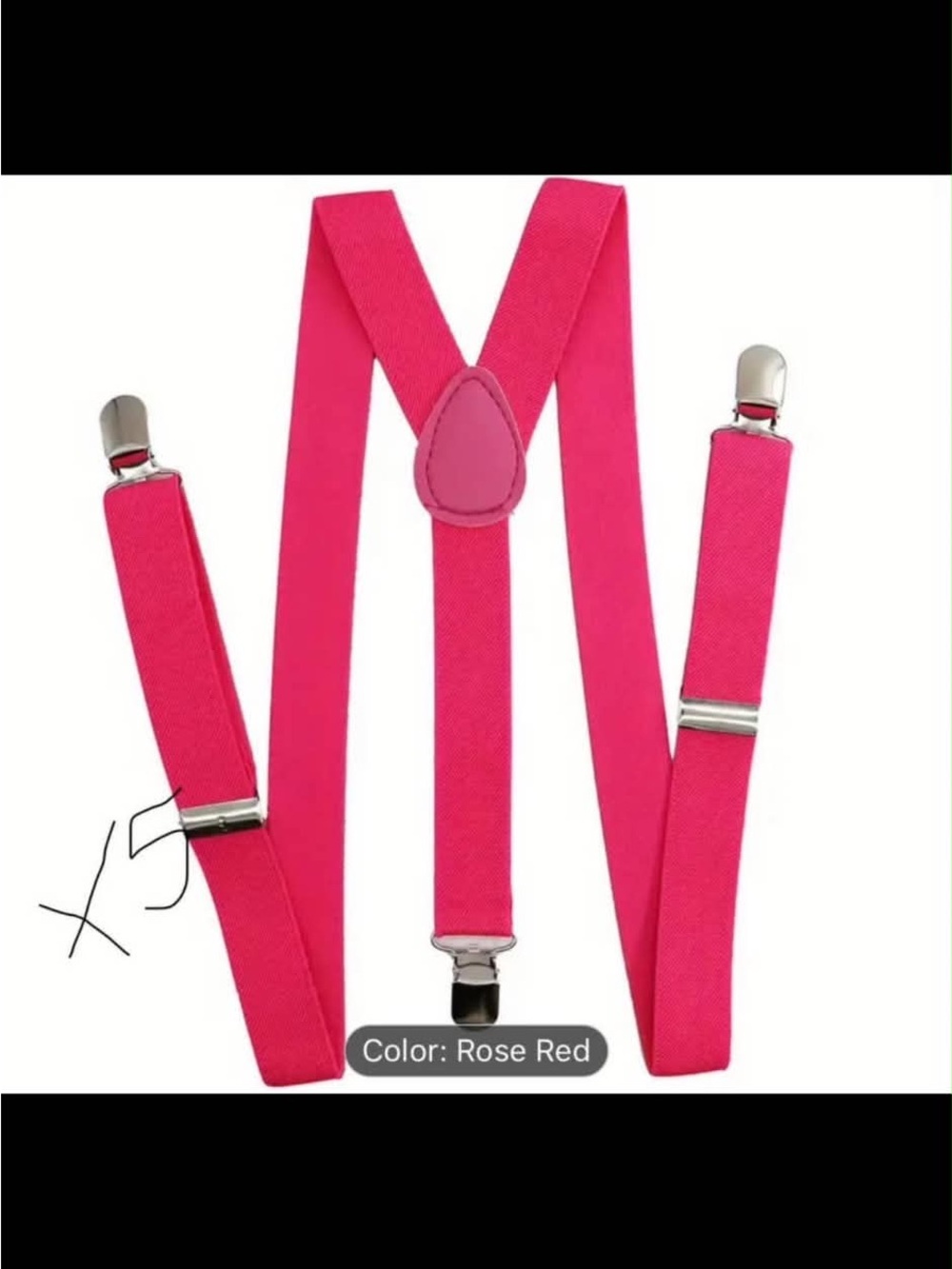Mens Rose Red Adjustable Suspenders